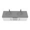 Castello Usa Thames 60-inch White Vanity Set with Gray Top and Chrome Handles CB-MC-60W-CHR-20146-GR - alternate 5